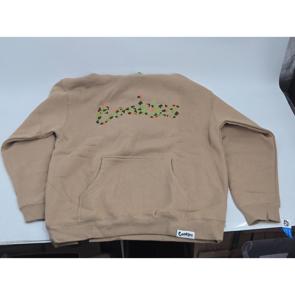 Cookies Duck Camo Men's Hoodie Size Large - Tan